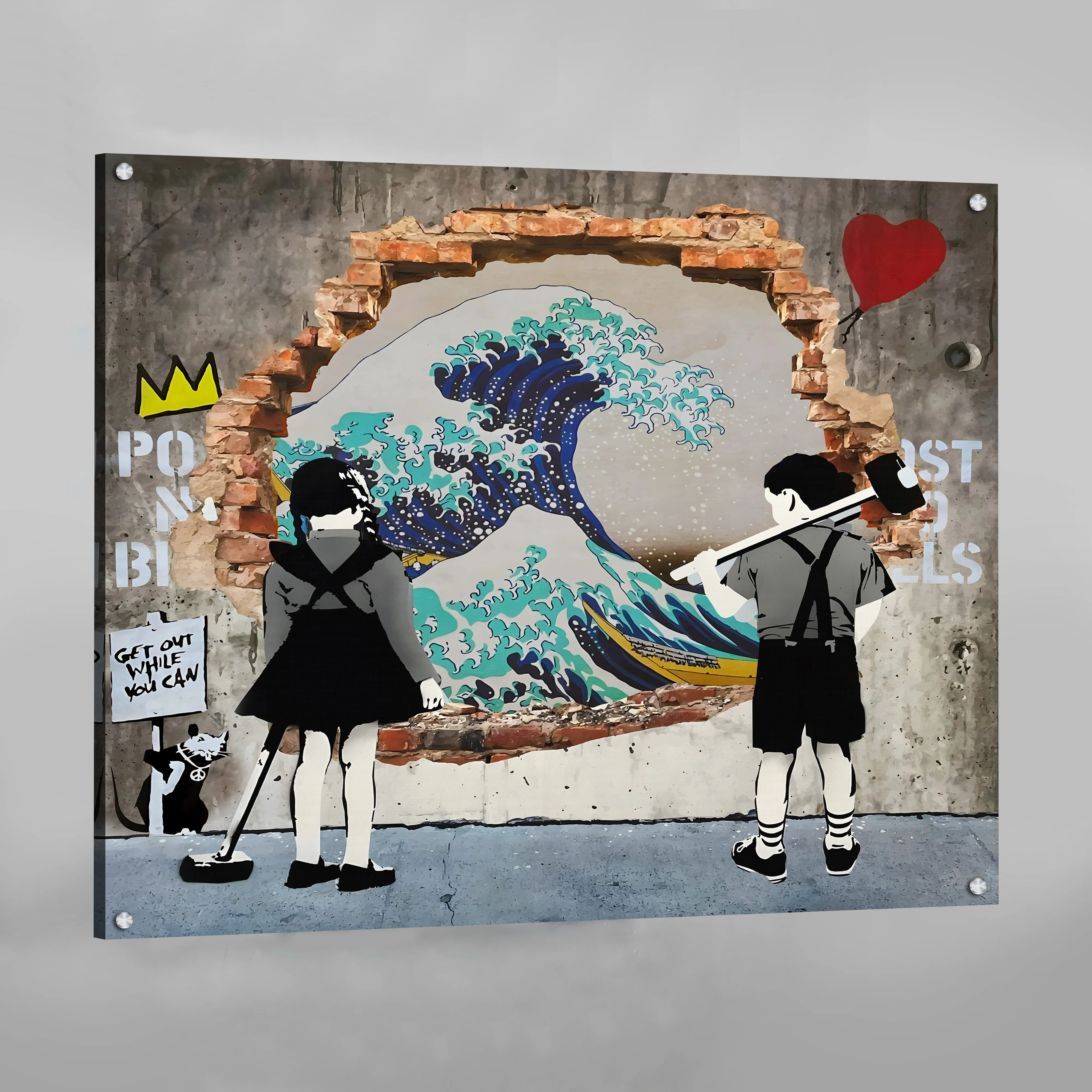 The Great Wave Graffiti Wall Art